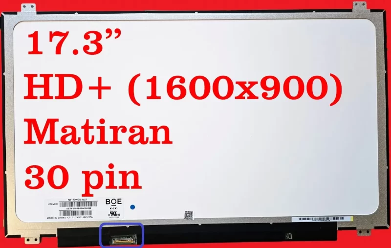 Novi ekran HP 17-ca1032nm 17.3" HD+ Mat 30 pin s nosačima