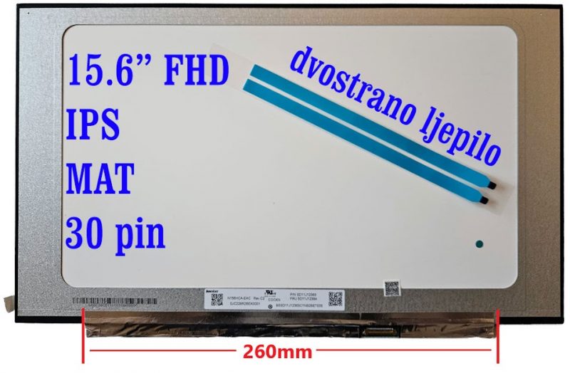 N156HGA-EA3 15,6" LCD Ekran Mat IPS FHD 30 Pin eDP Bez Dodira Novi