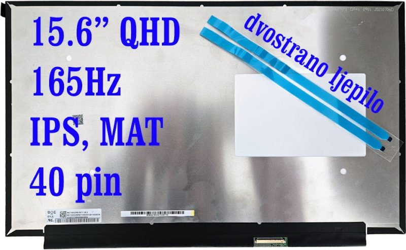 NE156QHM-NY1 15,6" QHD 2560x1440 165Hz IPS Mat LCD Ekran 40Pin Novi